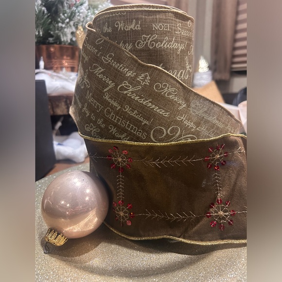 Two rolls of Wide Christmas ribbon 4”x22.5 ft. - Picture 11 of 14